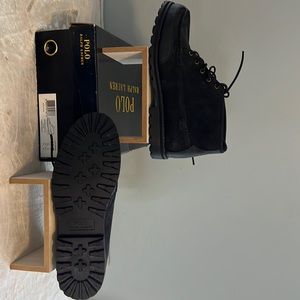Men's Polo Ralph Lauren Waterton Ankle Boots - Black Suede Shoes - Size 11 D